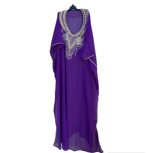 KoC Women wear Dubai Kaftan Farasha Caftan Maxi Dress Abaya Jalabiya one size - Picture 1 of 5